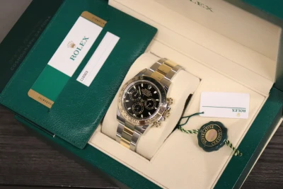 Rolex Daytona 40MM Black Dial Oystersteel & 18K Yellow Gold 116503 2017 Full Set