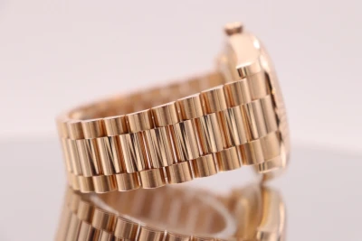 Rolex Day-Date II 18K Rose Gold Diamond 218235 Presidential Bracelet B&P 2012