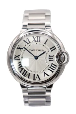 Cartier Ballon Bleiu Stainless Steel White Dial 36mm Quartz 3005 2010 B&P