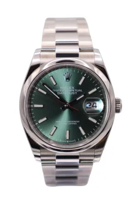 Rolex Datejust 36MM Mint Green Dial Oyster Bracelet 126200 Full Set 2026