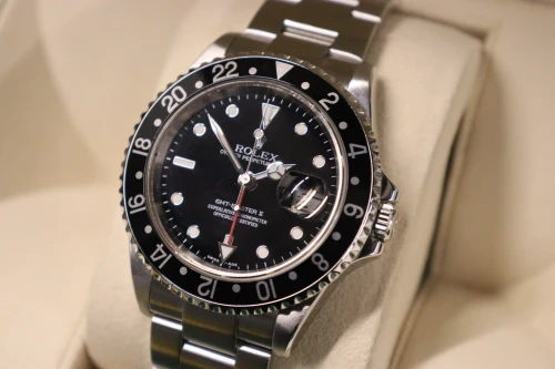 Rolex GMT Master II Stainless Steel Black Bezel Oyster Bracelet 16710 Circa 2003 Boxed
