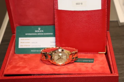 Rolex 29mm Pearlmaster Tri-Dor 69318 Diamond Dot Dial Box & Papers 1995