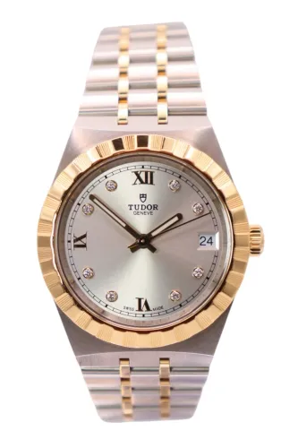 Tudor Royal 18K Yellow Gold & Steel Silver Diamond Dial 28403 2024 Box & Papers
