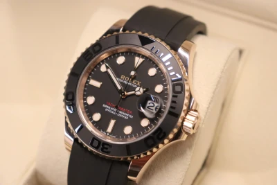 Rolex Yacht-Master 40MM 18K Rose Gold Oysterflex Black 126655 Boxed 2022