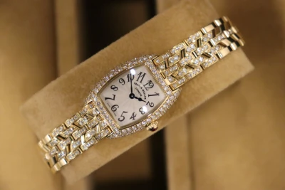 Franck Muller Genève 18K Yellow Gold Factory Diamond Set 2500QZD 2003