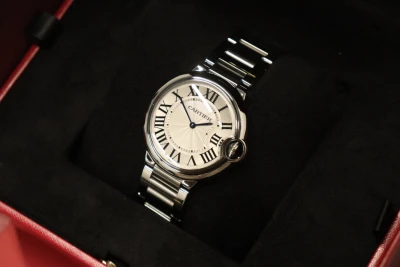 Cartier Ballon Bleiu Stainless Steel White Dial 36mm Quartz 3005 2010 B&P
