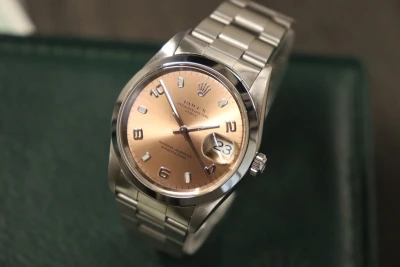 Rolex Oyster Perpetual Date 34mm 15200 Pink Dial Steel Box & Papers 2000