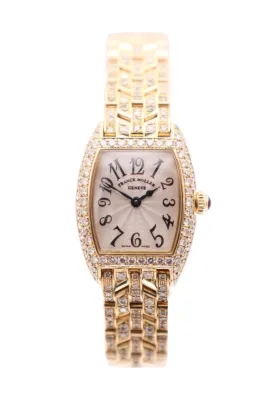Franck Muller Genève 18K Yellow Gold Factory Diamond Set 2500QZD 2003