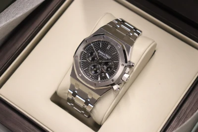 Audemars Piguet Royal Oak Chronograph 41MM Steel Black Dial 26320ST B&P 2014