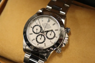 Rolex Daytona Zenith Stainless Steel White Dial 16520 Boxed Circa 1996