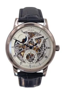 Glashutte Original Senator Moon Phase Skeleton 18K WG 14913150430 B&P 2022