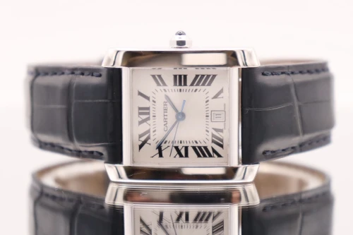 Cartier Tank Française Large 18K White Gold Silver Dial 2366 Boxed Circa 2001