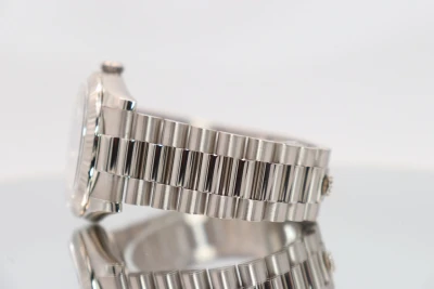 Rolex Day-Date 36MM 18K White Gold Silver Diamond Dial 118239 Full Set 2017 B&P
