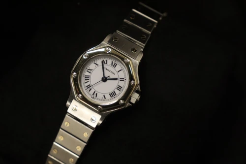 Cartier Santos Octagon 18K Yellow Gold & Steel 0907 Circa 1990 Boxed