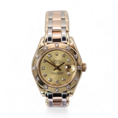Rolex 29mm Pearlmaster Tri-Dor 69318 Diamond Dot Dial Box & Papers 1995
