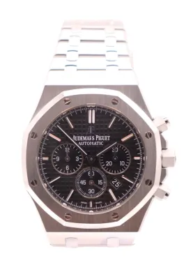 Audemars Piguet Royal Oak Chronograph 41MM Steel Black Dial 26320ST B&P 2014