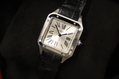 Cartier Santos Dumont Small 27.5MM Steel Quartz Leather WSSA0023 B&P 2022