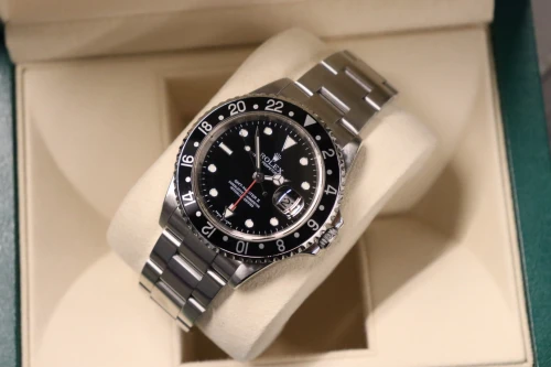 Rolex GMT Master II Stainless Steel Black Bezel Oyster Bracelet 16710 Circa 2003 Boxed