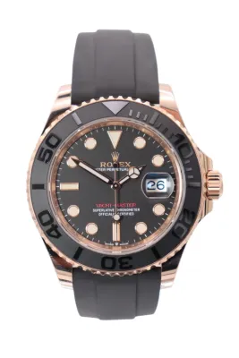 Rolex Yacht-Master 40MM 18K Rose Gold Oysterflex Black 126655 Boxed 2022