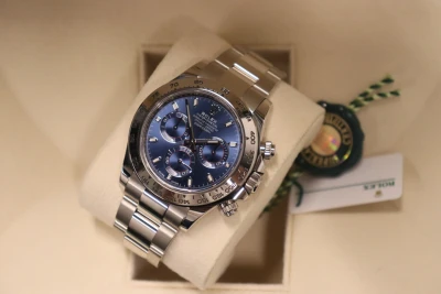 Rolex Cosmograph Daytona 18K White Gold Blue Dial Full 116509 Full Set 2022