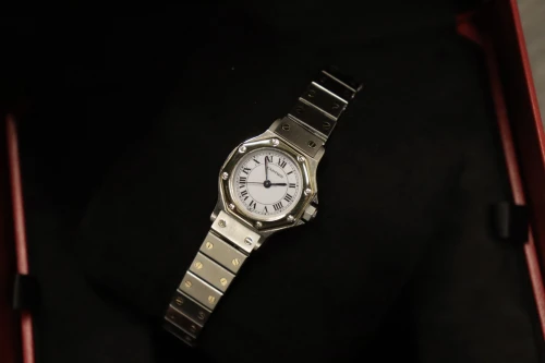 Cartier Santos Octagon 18K Yellow Gold & Steel 0907 Circa 1990 Boxed
