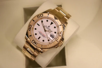 Rolex Yatch-Master 18K Yellow Gold White Dial 40mm 16628 B&P 2000