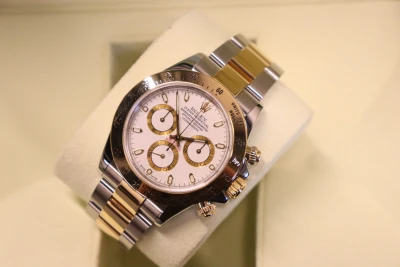 Rolex Cosmograph Daytona 18K Yellow Gold & Stainless Steel  116523 Boxed 2001