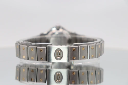 Cartier Santos Octagon 18K Yellow Gold & Steel 0907 Circa 1990 Boxed