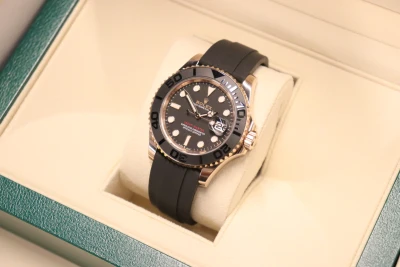 Rolex Yacht-Master 40MM 18K Rose Gold Oysterflex Black 126655 Boxed 2022