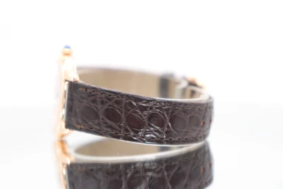 Cartier Ronde 18K Rose Gold Brown Leather Strap W6701007 Boxed Circa 2008