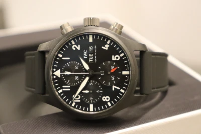 IWC Pilot's Watch Chronograph 41 TOP GUN Black Ceramic Ref. IW389401 B&P 2023