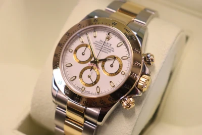 Rolex Cosmograph Daytona 18K Yellow Gold & Stainless Steel  116523 Boxed 2001