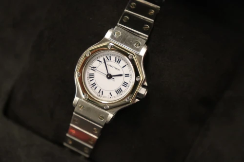 Cartier Santos Octagon 18K Yellow Gold & Steel 0907 Circa 1990 Boxed